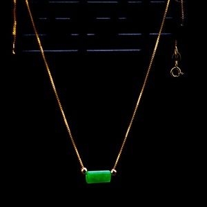 Genuine jade 18k gold necklace